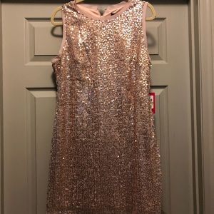 Vince Camuto Sequins Rose Gold Mini Dress